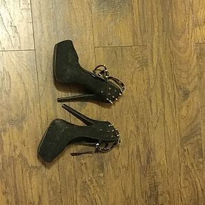 Black spike heels